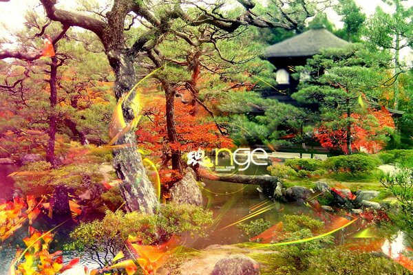 Harmony of the Japanese garden with notes of virtual reality