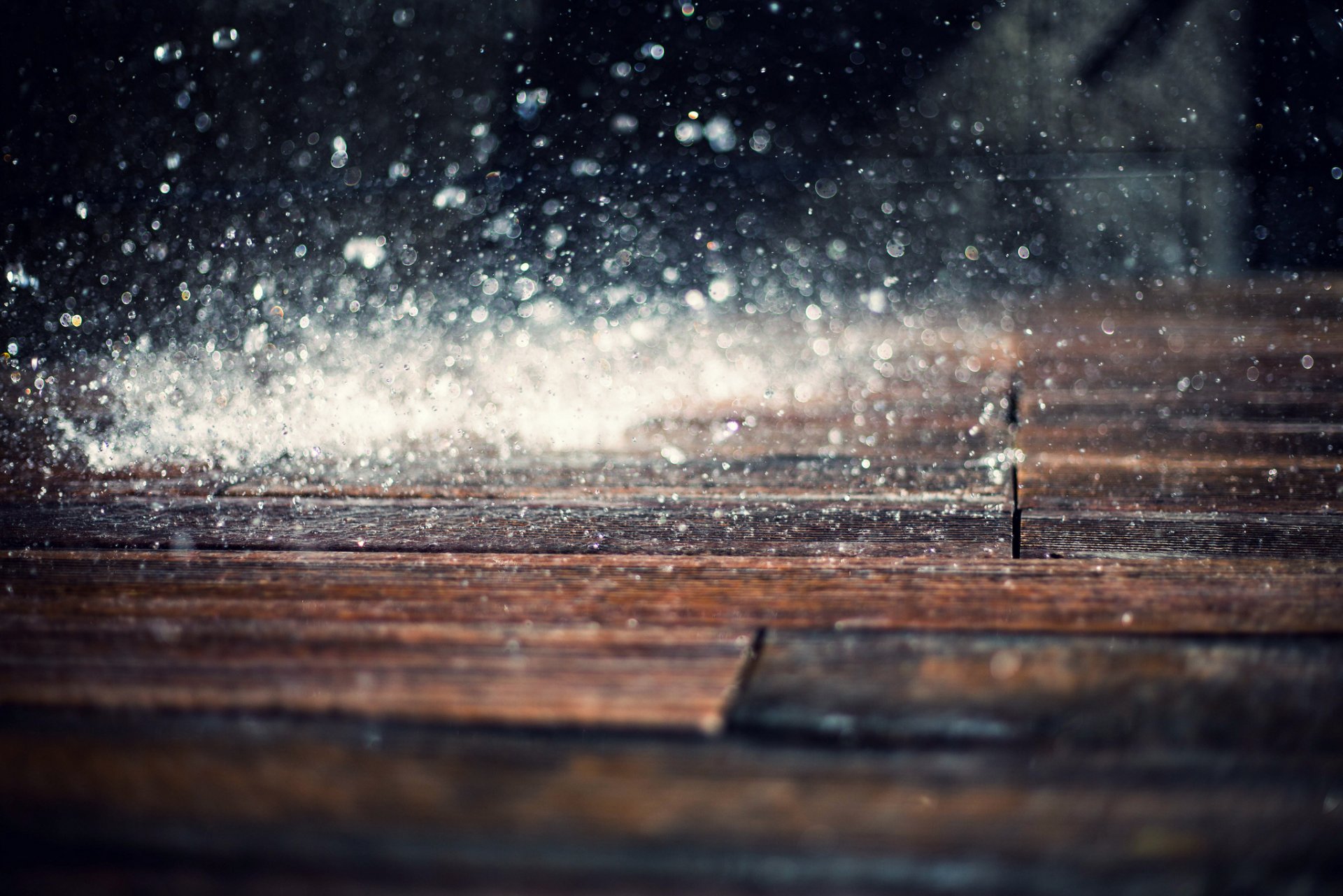 close up wet drops rain bokeh