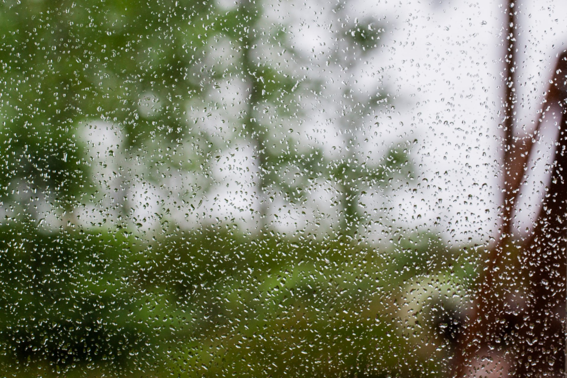 vetro gocce acqua pioggia sfocatura