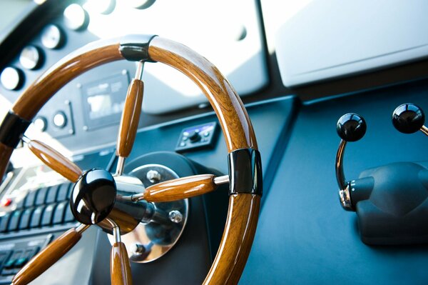 Stylish yacht steering wheel