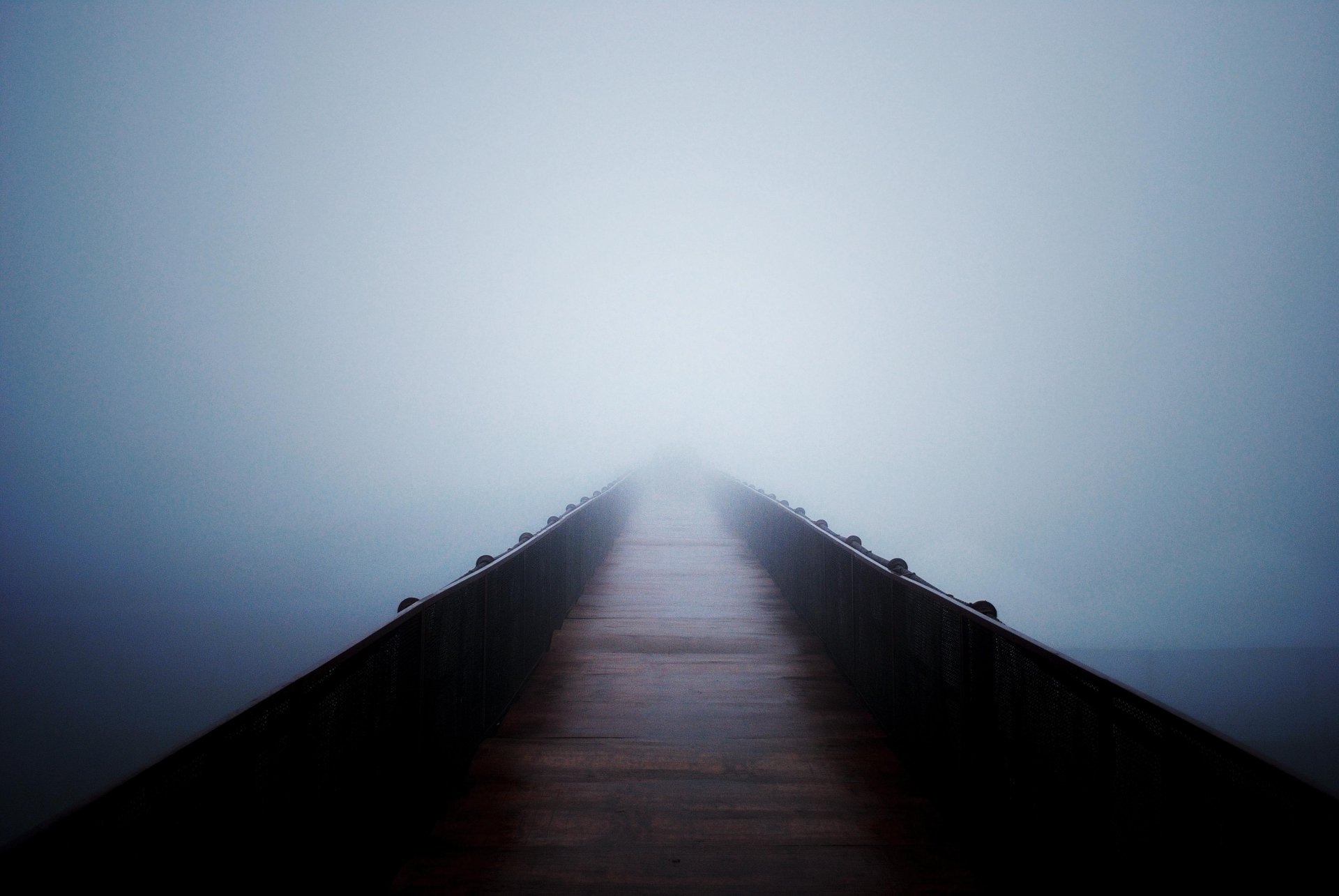 brücke leere nebel unbekanntheit gelassenheit