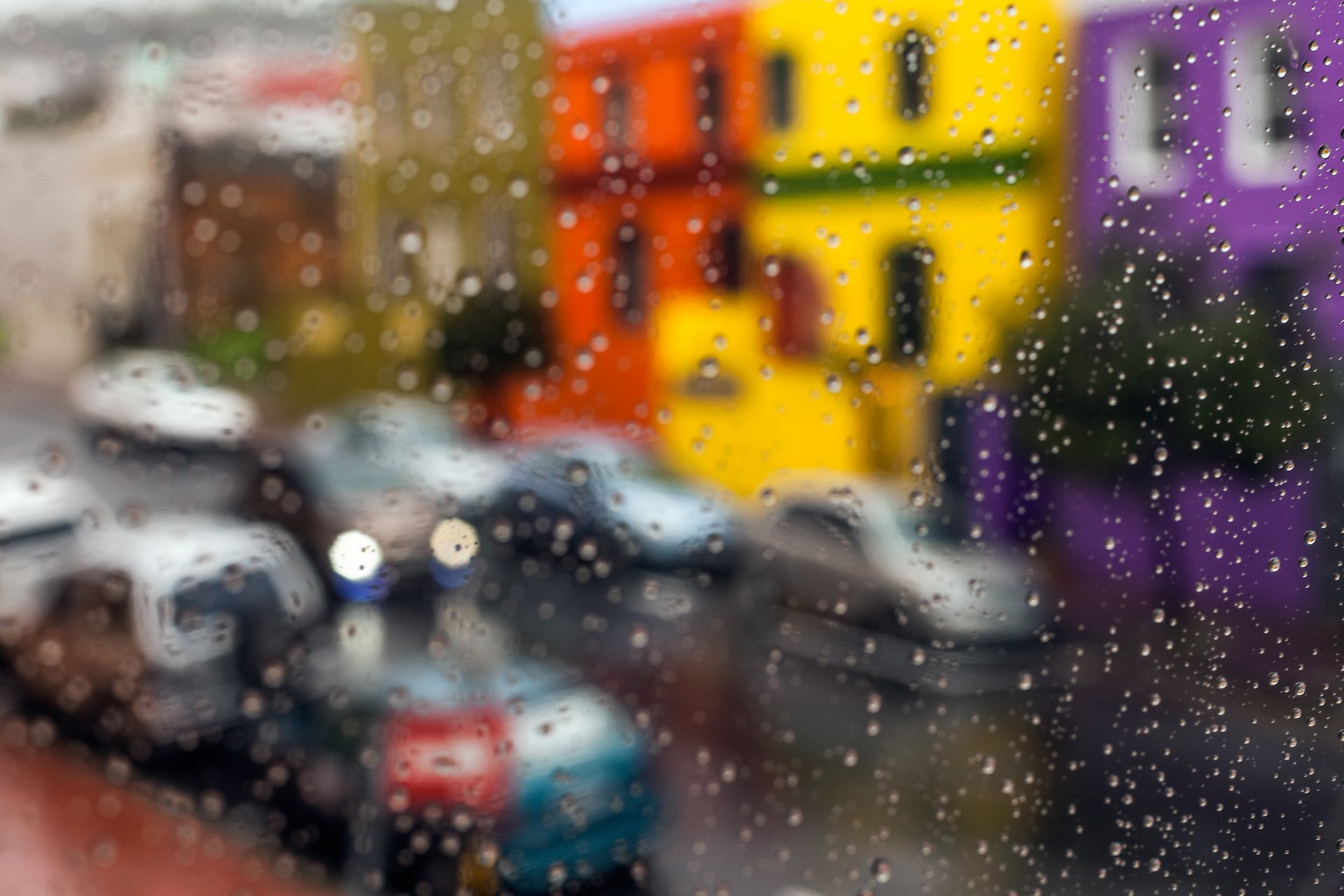 stadt straße regen tropfen makro glas