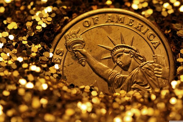 American coin with the image of the Statue of Liberty