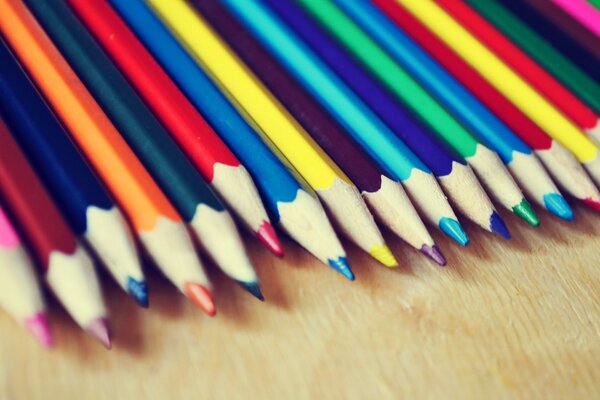 Photo of colored pencils close-up
