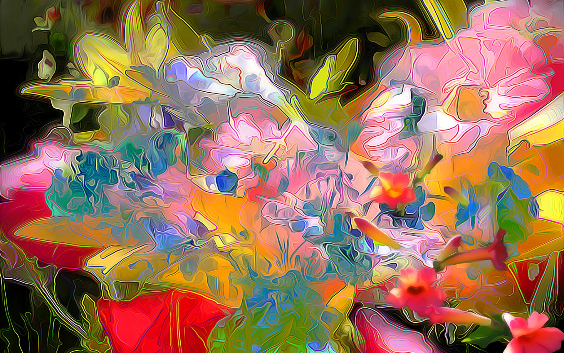 flower petals nature rendering