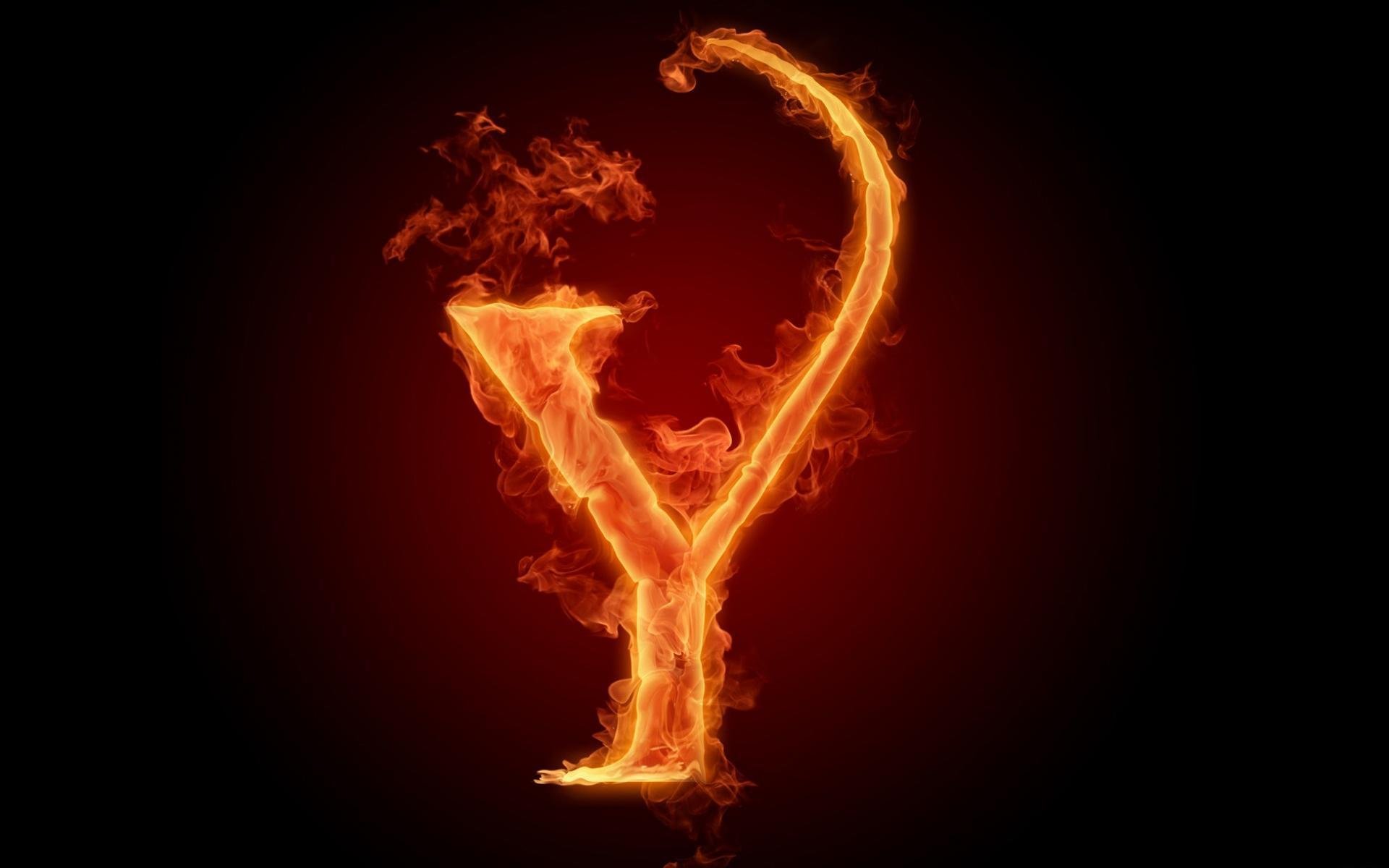 y lettre feu alphabet feu flamme