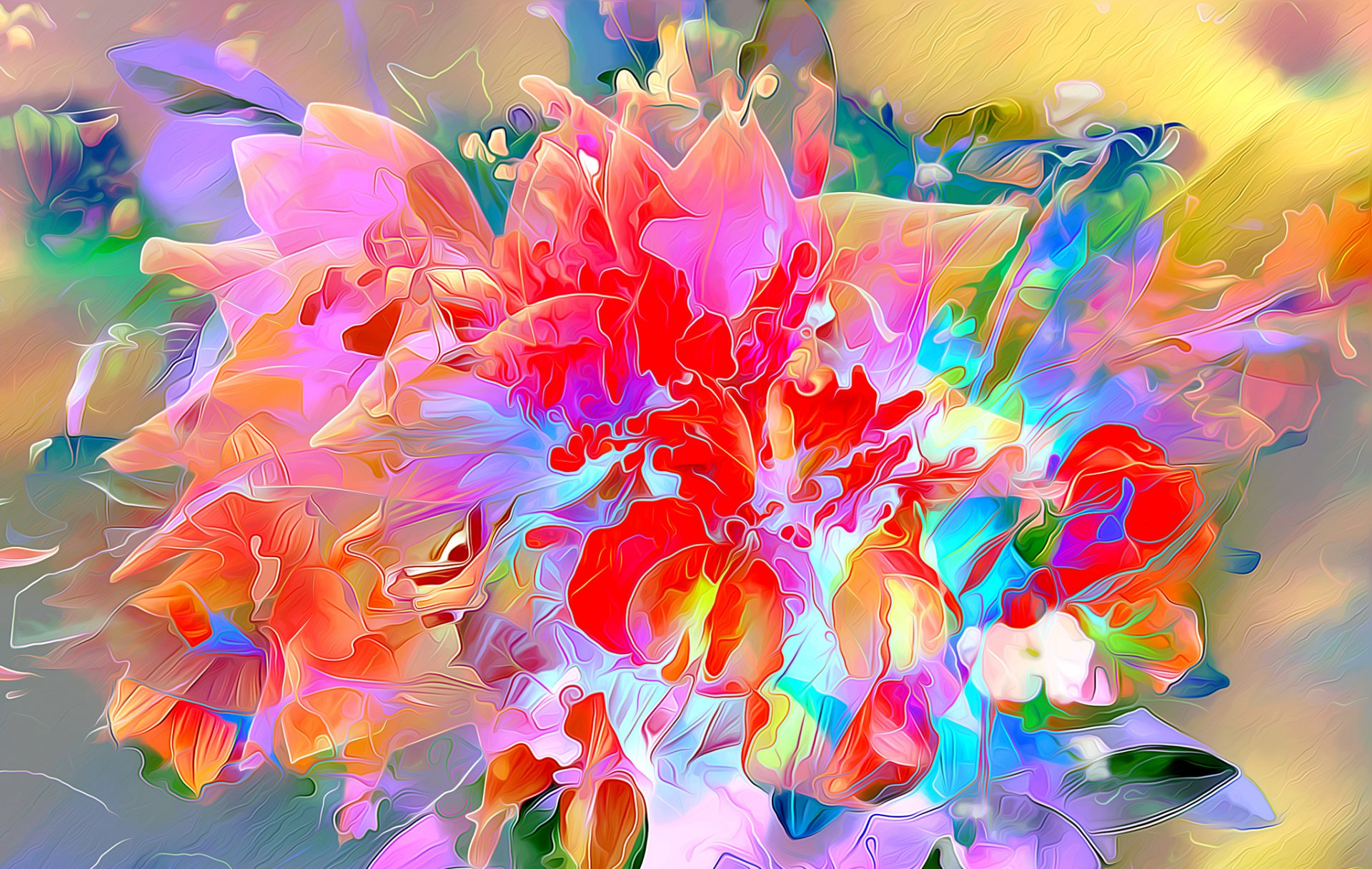 fiori petali bouquet natura rendering