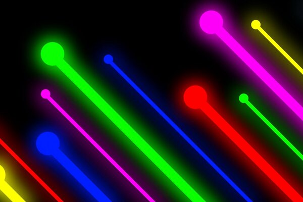 Black background colorful bright lines