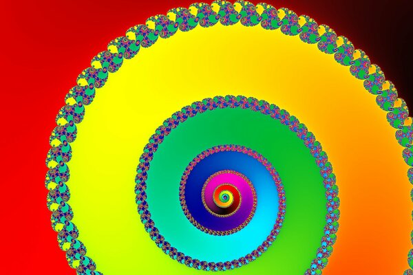 Spirala w spektrze kolorów tęczy