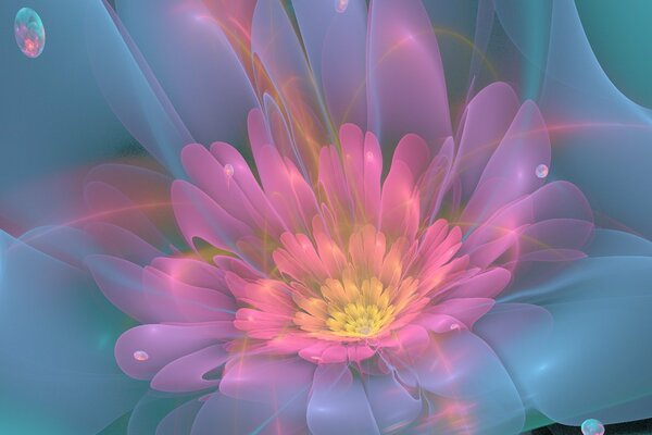 Pink flower petals made in 3d graphics