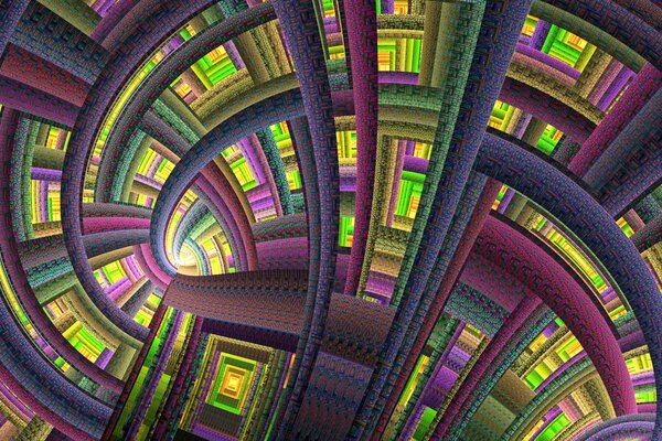 Tunnel fabuleux avec des motifs multicolores