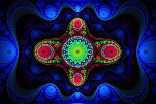 Fancy symmetrical graphics of bright colors