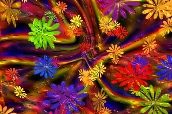 Fiori in colori con petali sottili