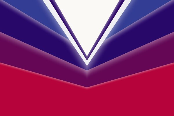 Abstraction of triangles and angles in white red blue and purple