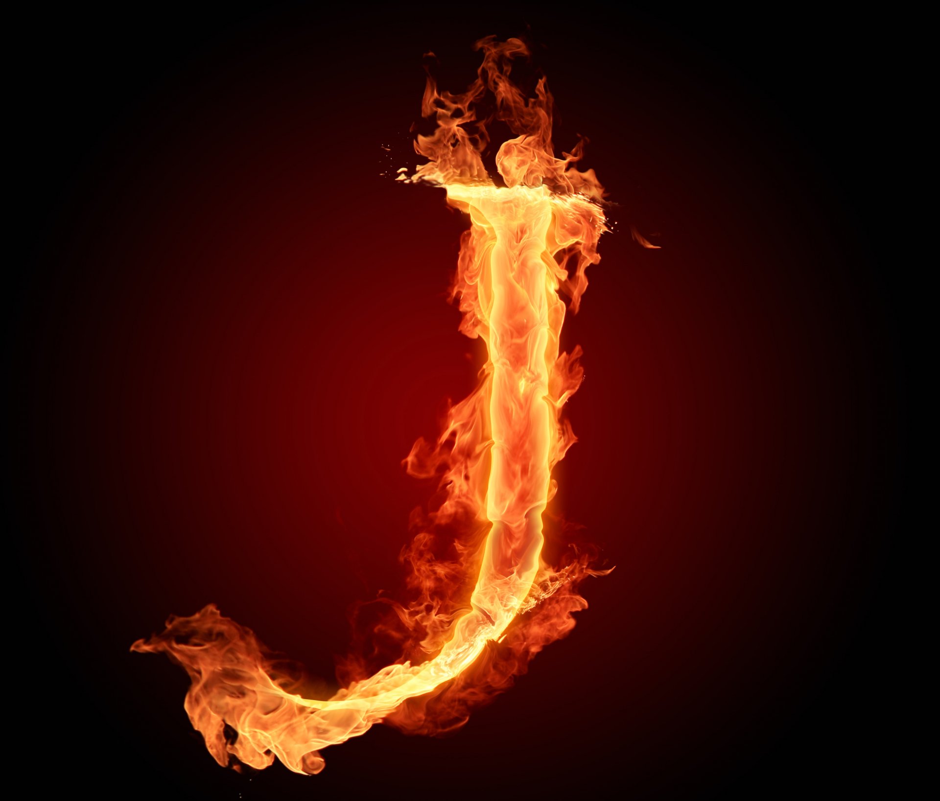 letter lit. fire flame alphabet j