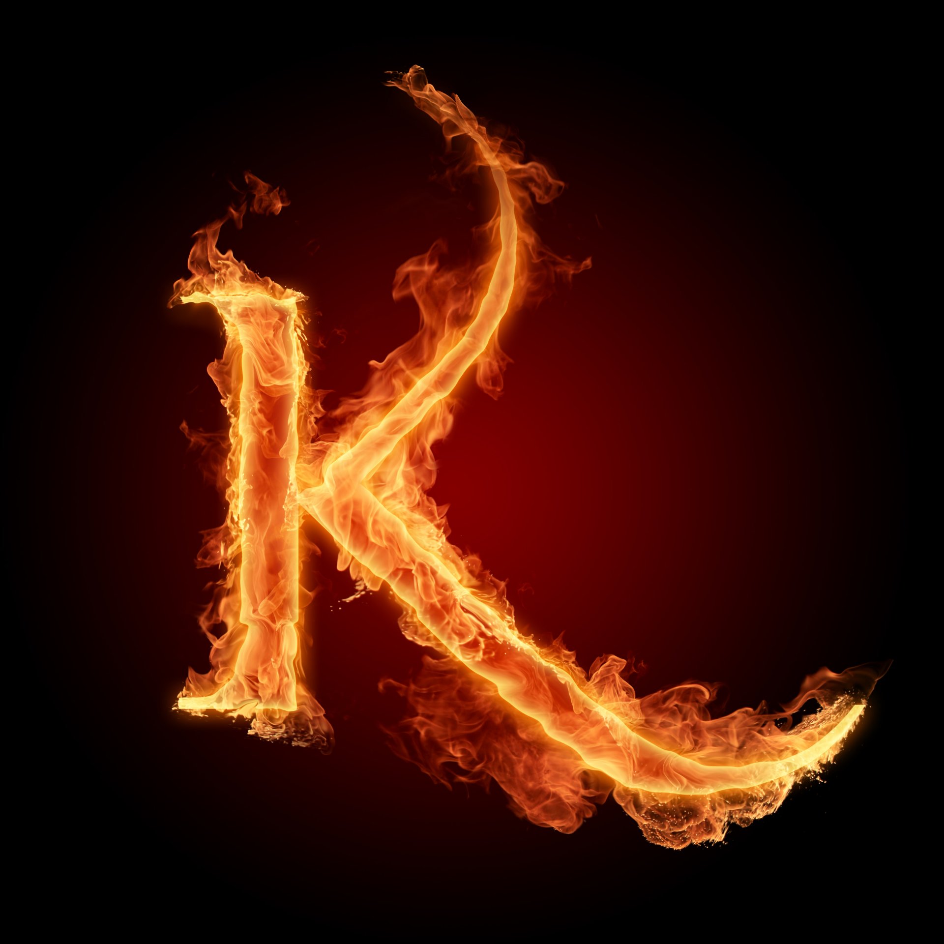 k letter lit. fire flame alphabet latinika