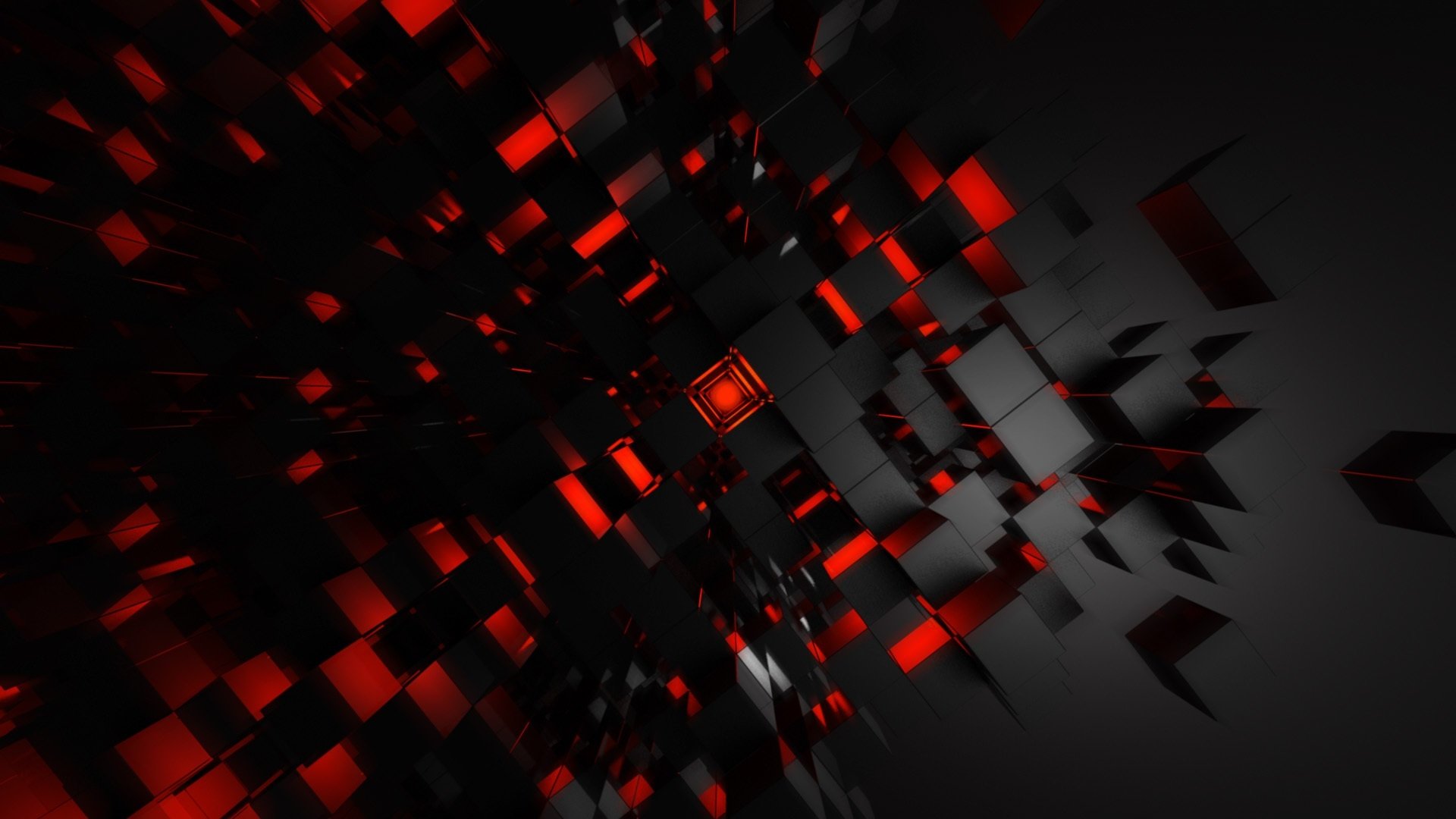 red infinite art cubic digital art red art