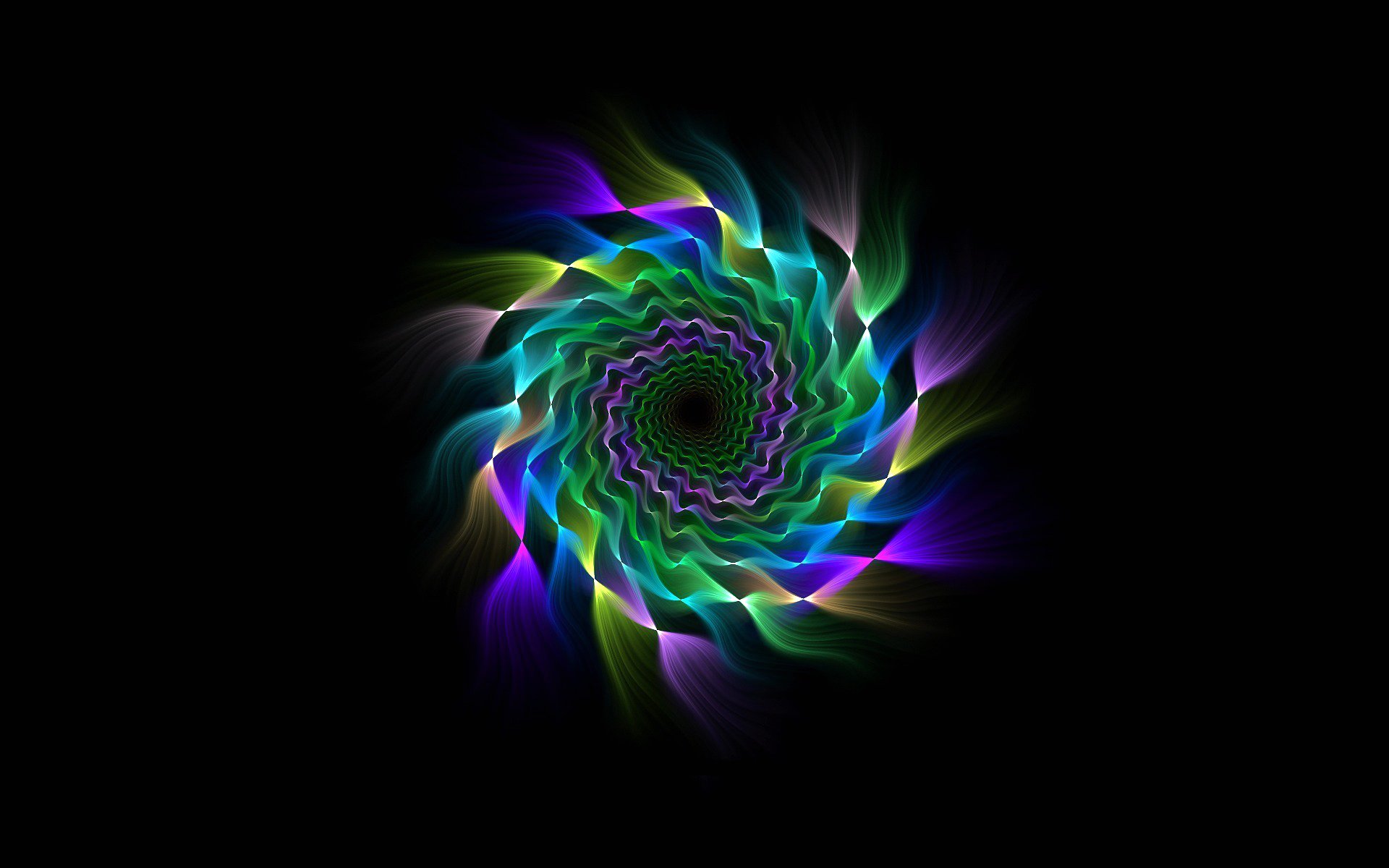 couleur rayons spirale symétrie motif fractale