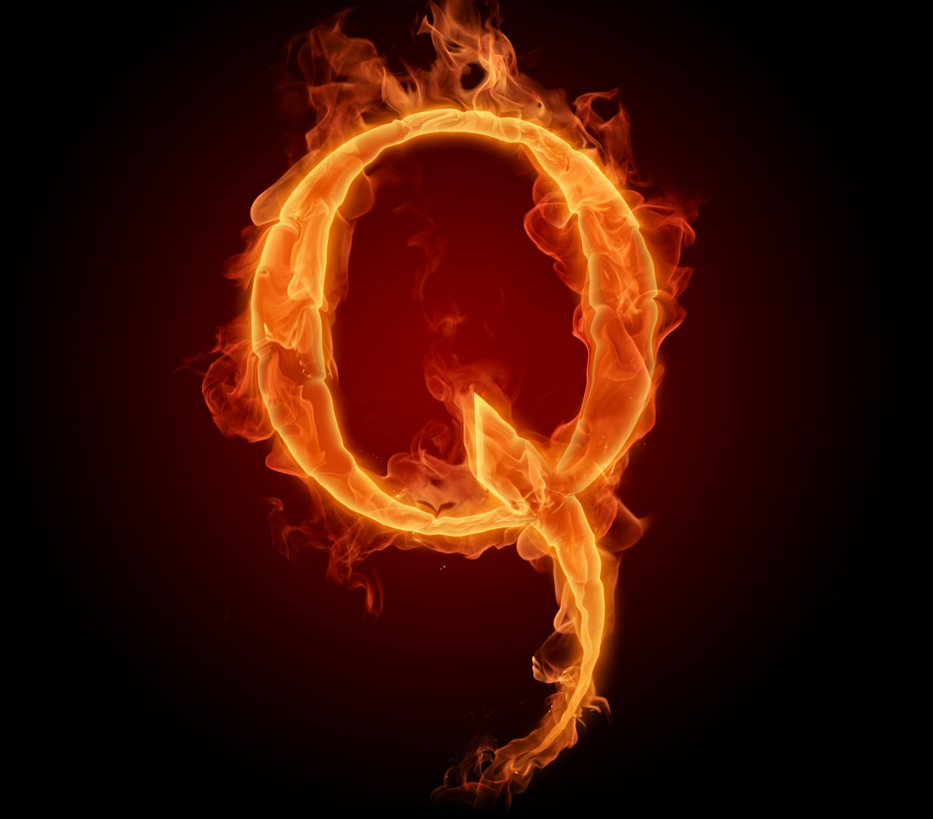 letter lit. wallpaper fire flame q