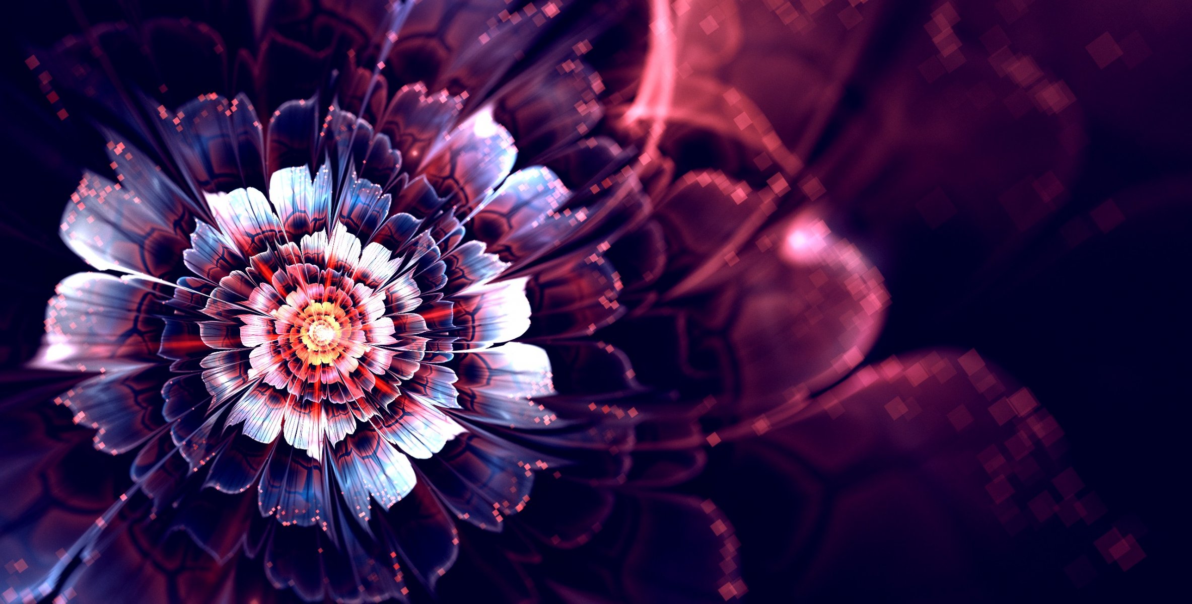 abstract fractal graphics flower glow ray