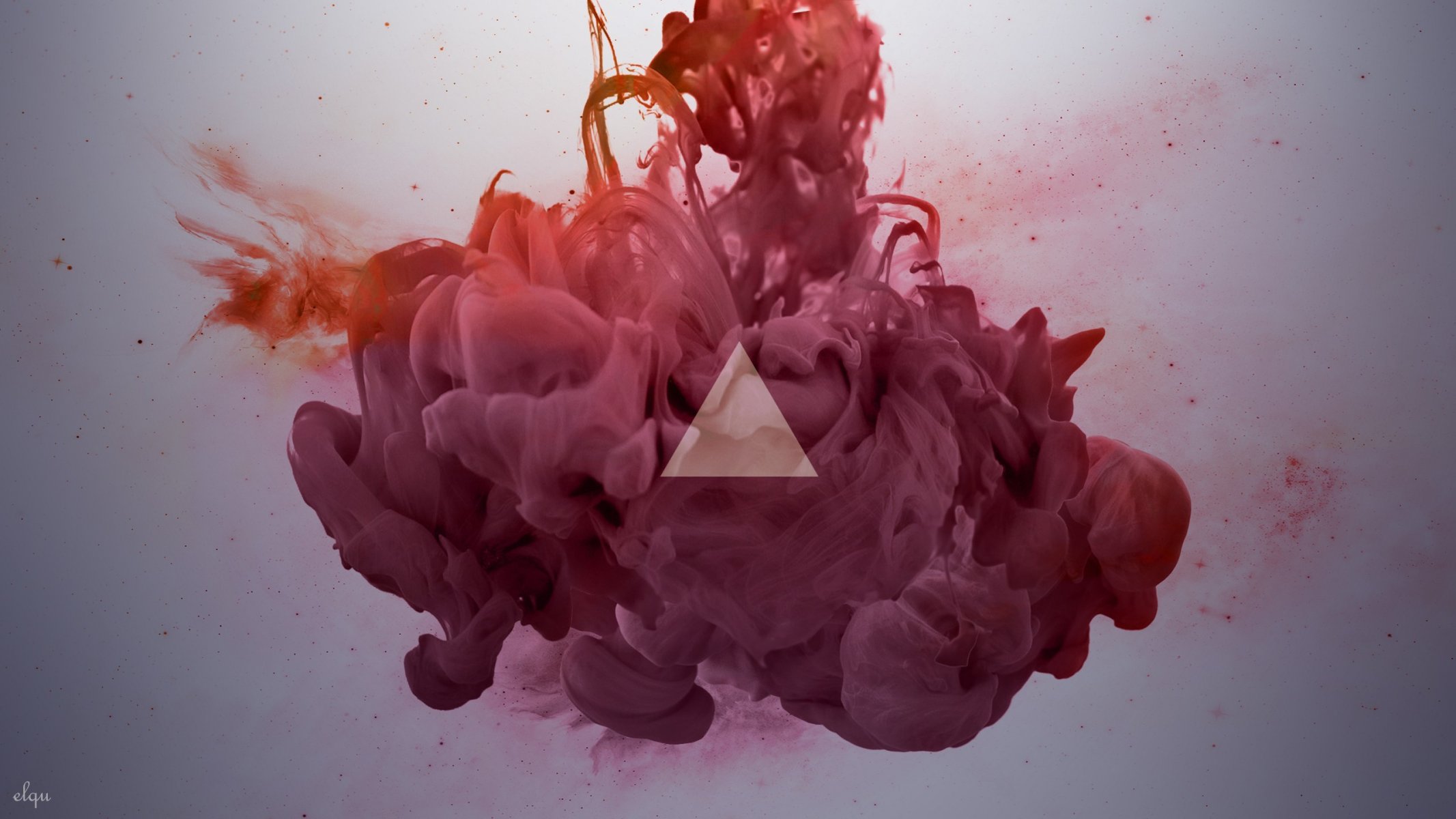 triangle abstract style red dust