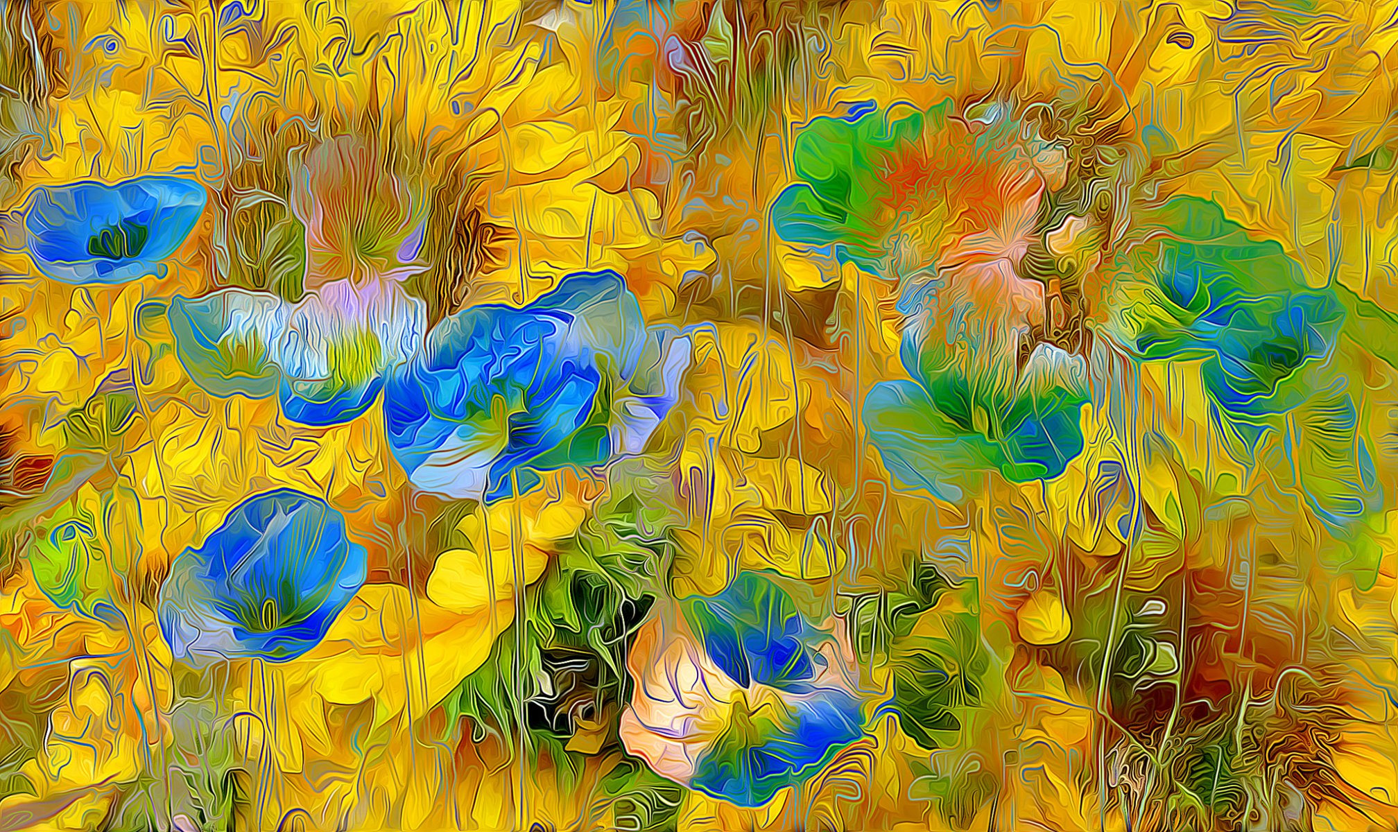 fiori petali prato campo rendering natura