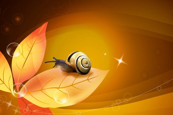 Wallpaper pattern, snail on a piece of paper