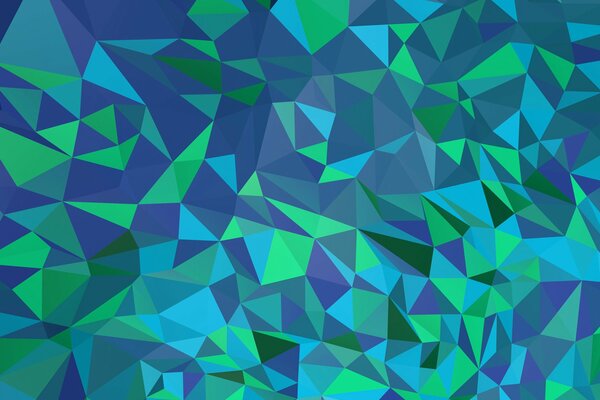 Background of triangles of blue-green shades