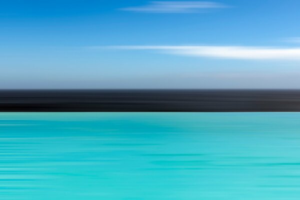 The expanse of the azure sea to the horizon