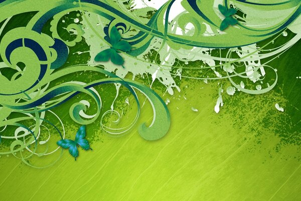 Patrón abstracto en tonos verdes
