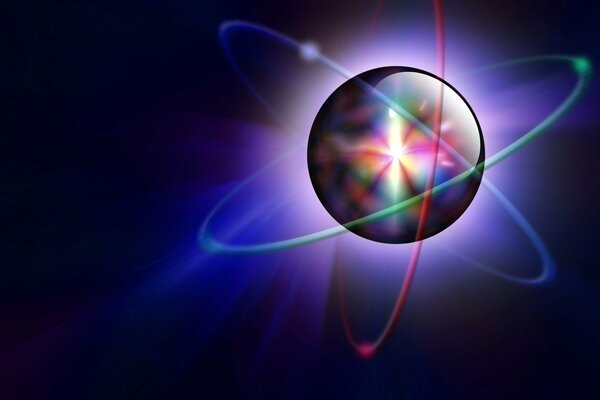 Fantazyjny obraz elektronów wokół orbity