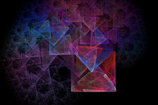 Abstract picture. Fractal of triangles