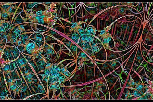 Intricate fractal pattern in bright colors