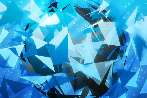 Blue triangles with clear lines