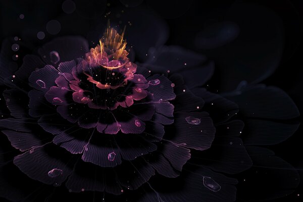 Immagine 3D di un fiore fiammeggiante