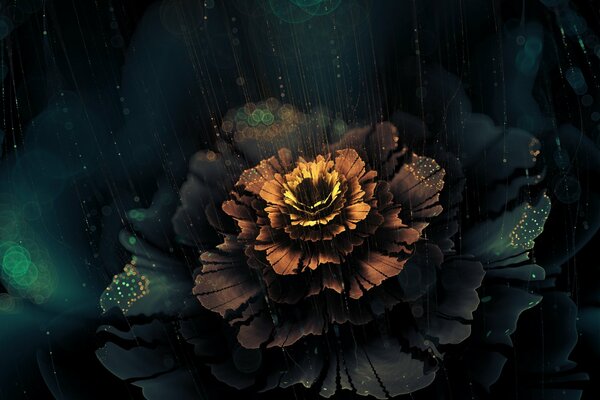 3d image of a dark flower