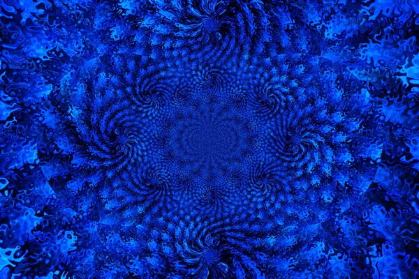 On a blue background splashes of water similar to patterns