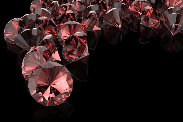 Erstaunliche rote Diamanten fliegen zu uns