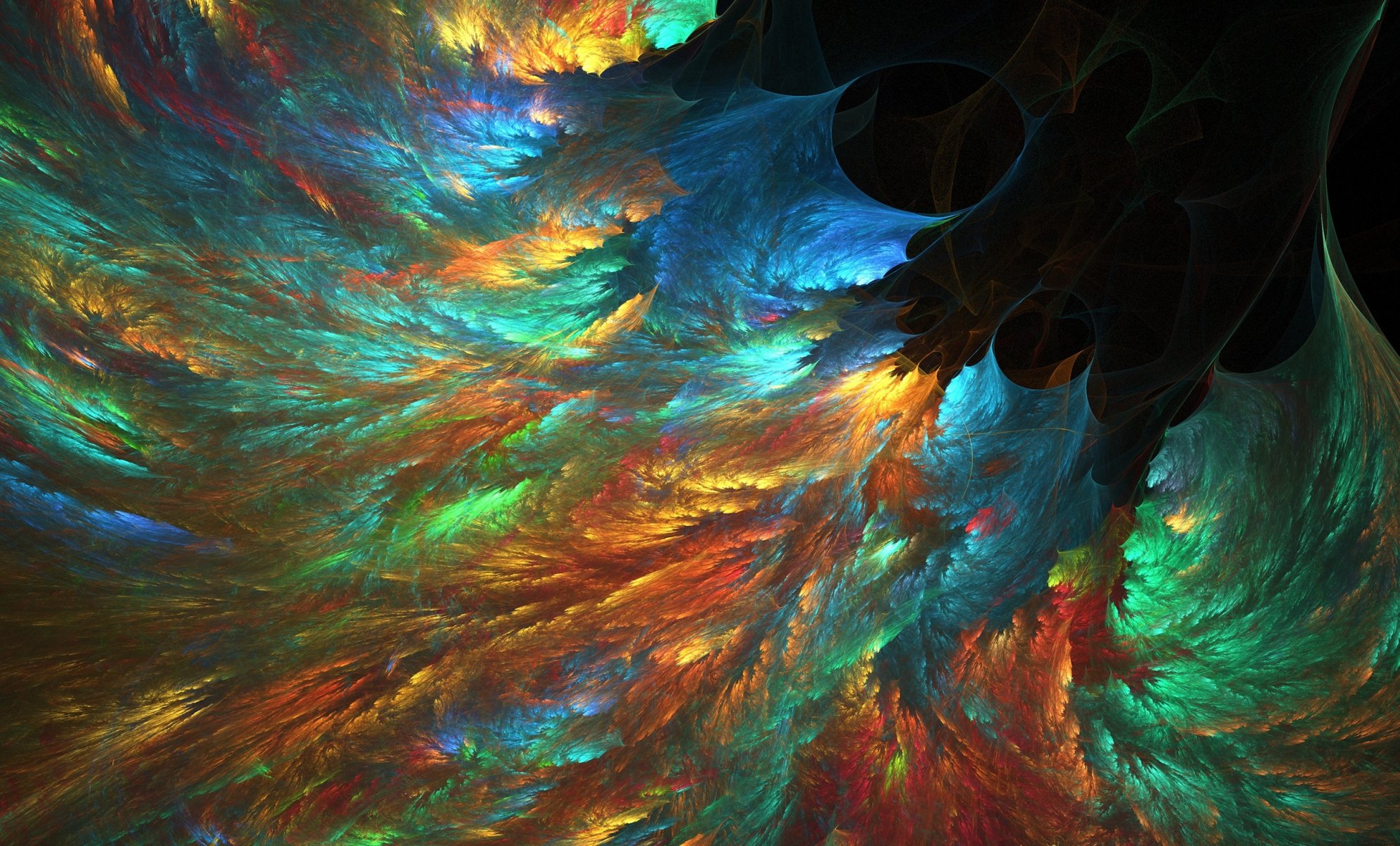 fractals branch dashes raznotsvete flashe