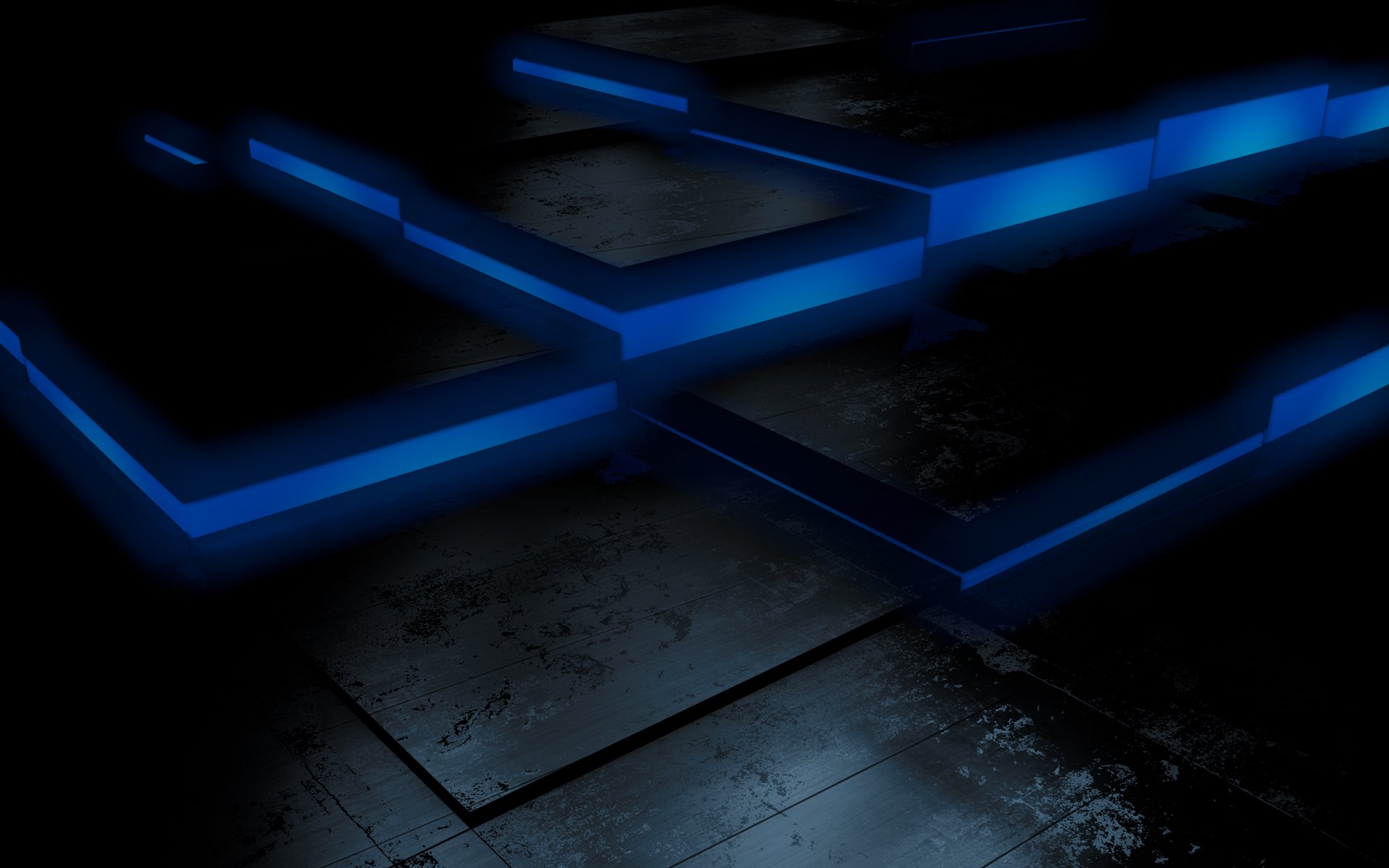 plancher bleu fluorescent noir fond sombre courses de chevaux cubes