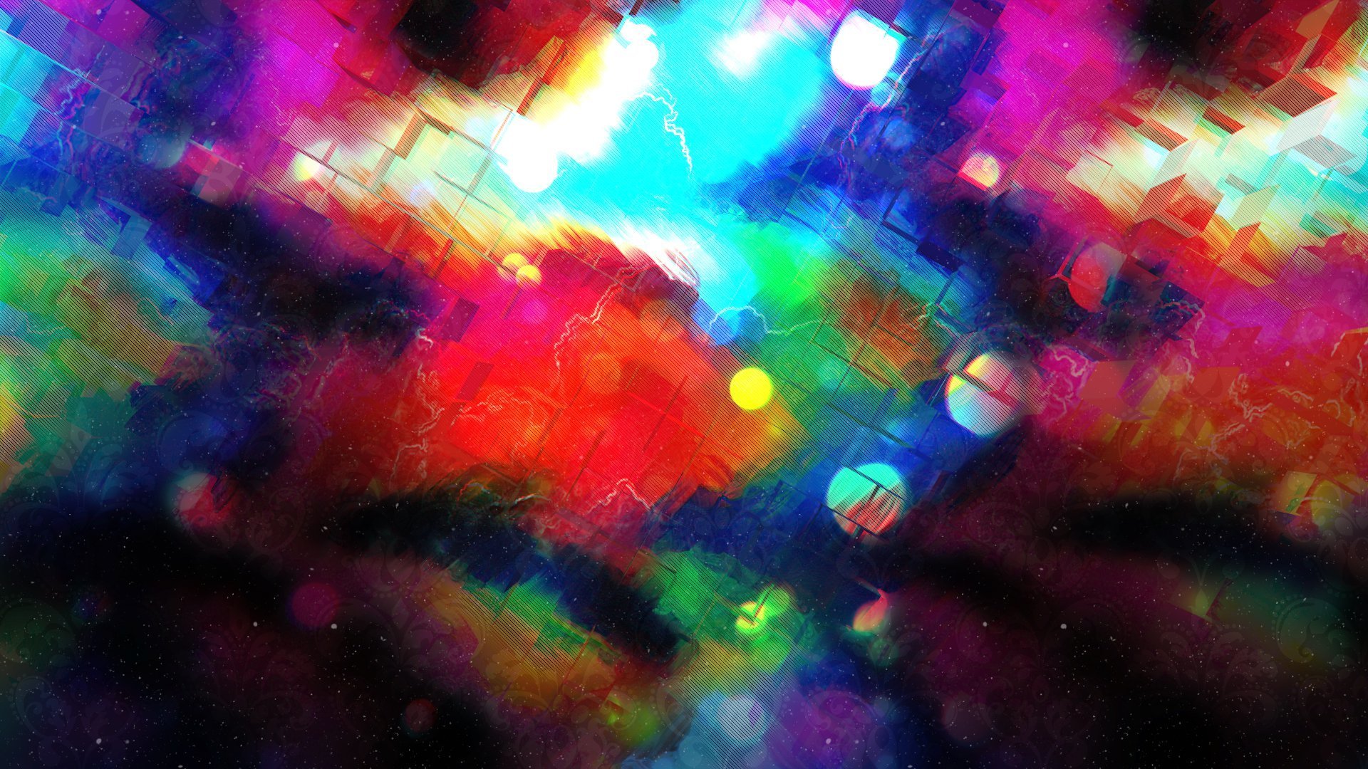 abstracción colores luz bokeh cubos