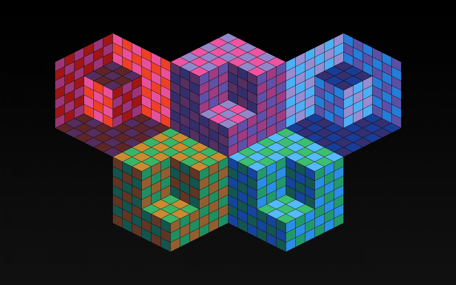 cubo cubo volumen color olimpiada rombo 3d