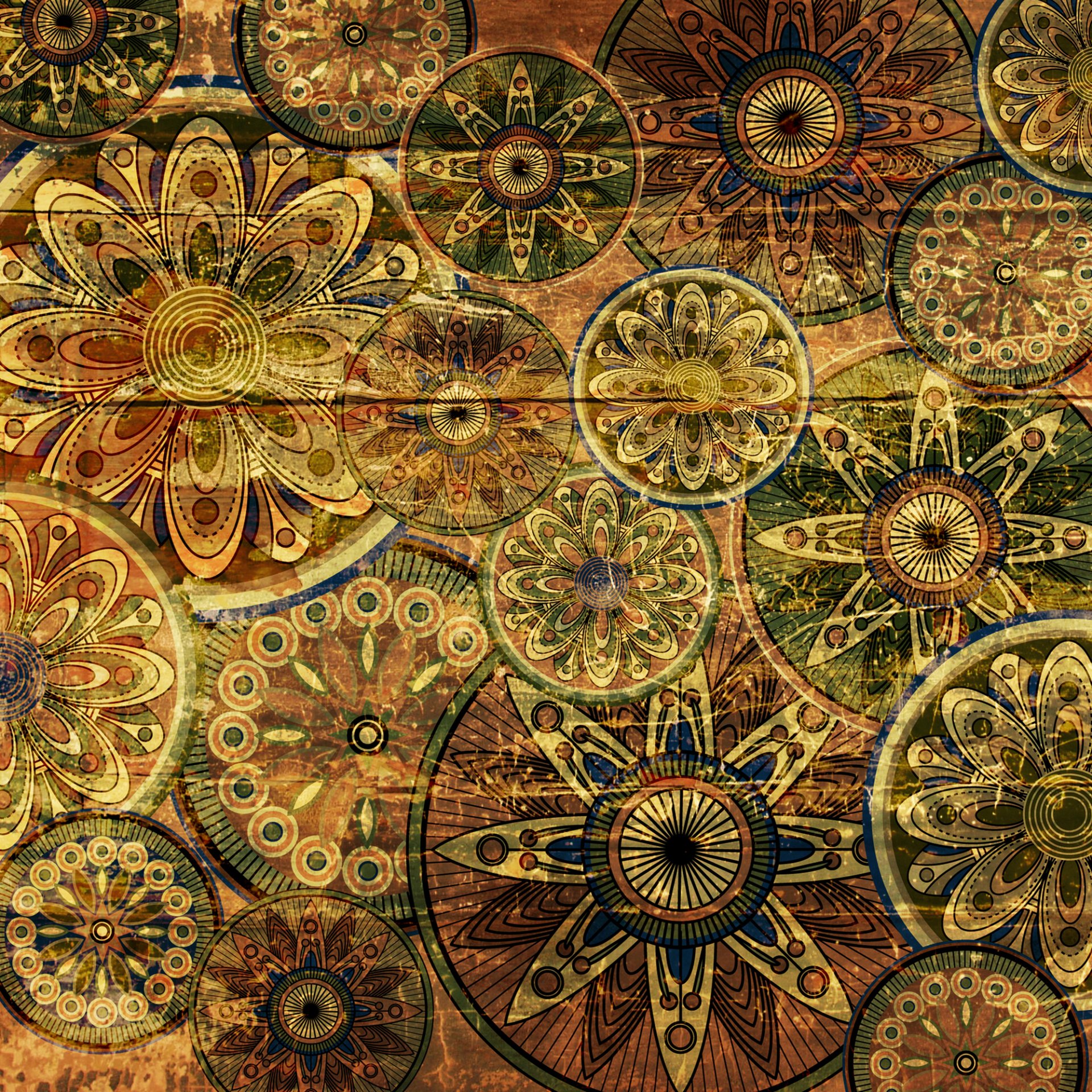 motif fleurs sépia