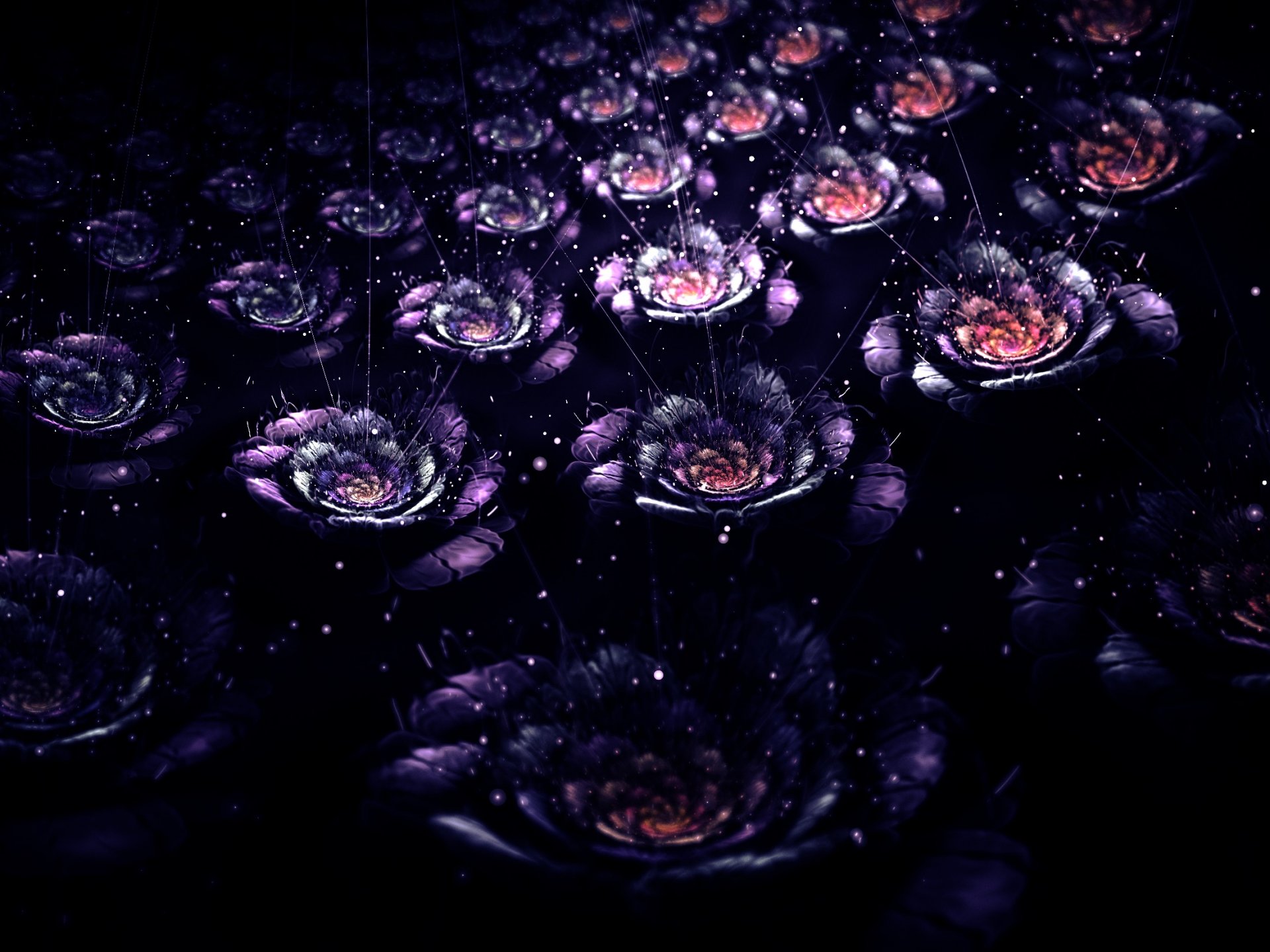 3d graphics abstract flower placer fractal bokeh ray