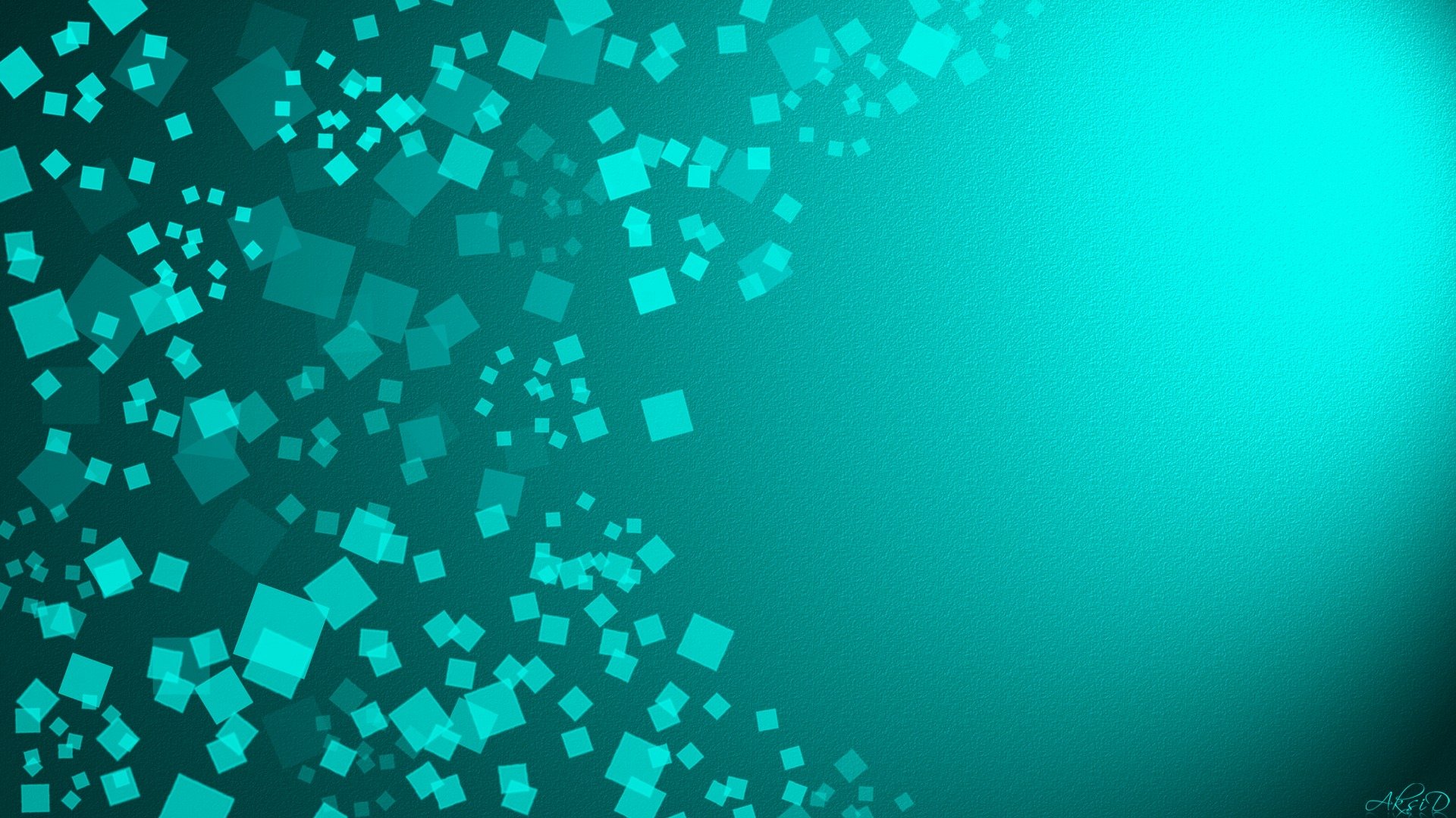 abstract squares turquoise shade