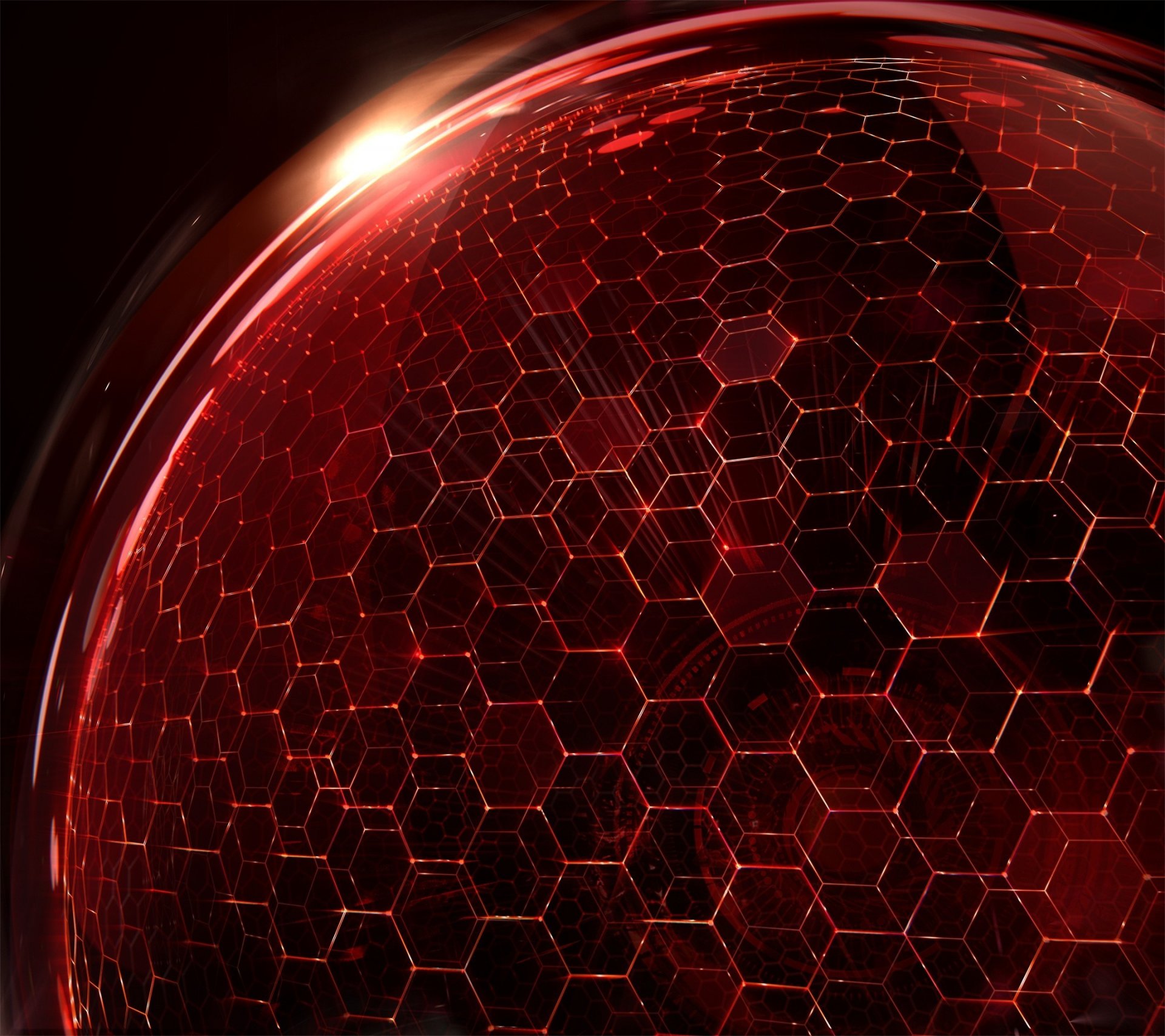 sphère abstraction rendu hexagones