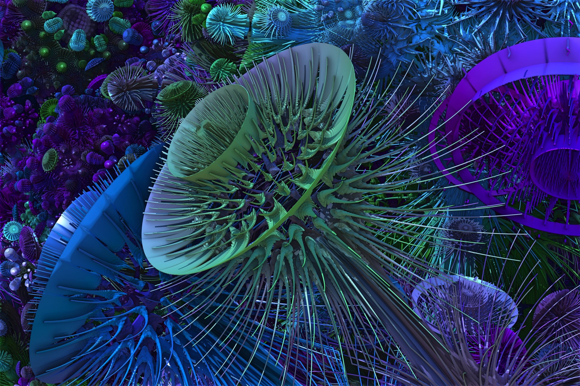 luz color patrón volumen 3d estructura flor