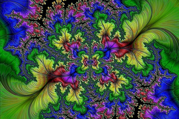 Motif abstrait par type de feuilles multicolores