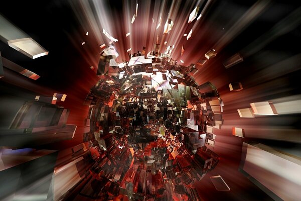 Le noyau explose, les fragments se dispersent