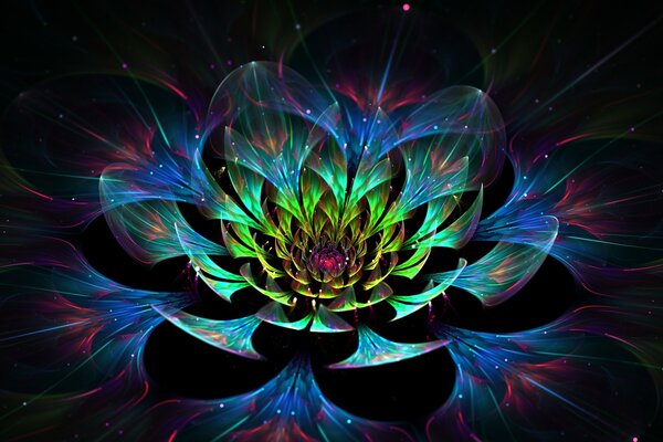Magic lotus with glowing petals